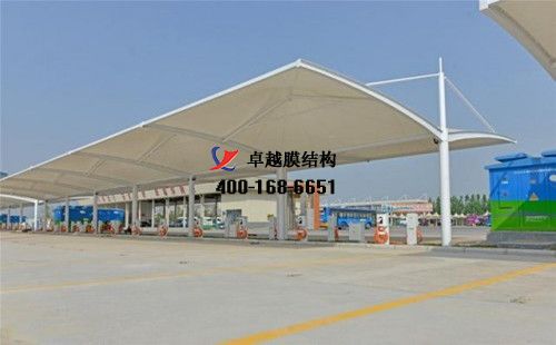 ?？h膜結(jié)構(gòu)充電站樁停車棚/雨棚【?？h漢生食品有限責任公司等】工程設(shè)計施工案例