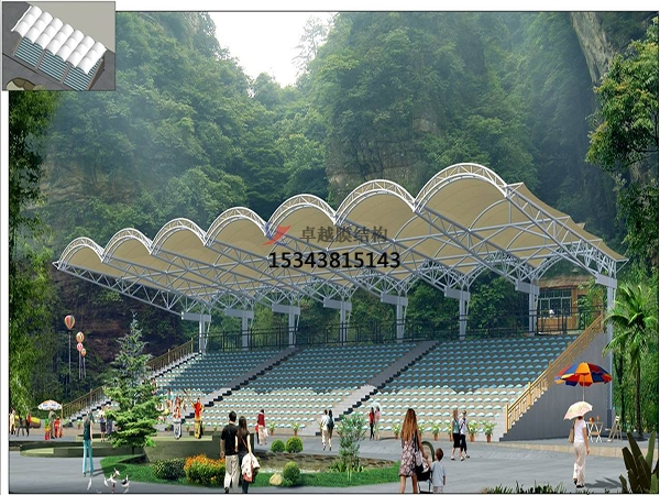 洪湖膜結構看臺雨棚設計生產(chǎn)安裝