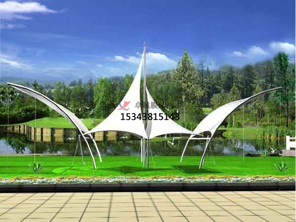 許昌商業(yè)廣場張拉膜結(jié)構(gòu)景觀棚/雨棚設計搭建